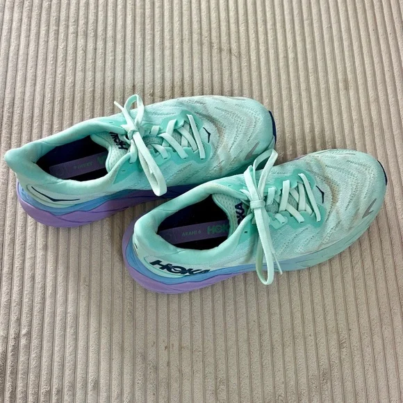 HOKA ONE ONE ARAHI 6 Sunlit Ocean / Lilac Mist Blue Turquoise Purple 7.5 - Picture 7 of 11